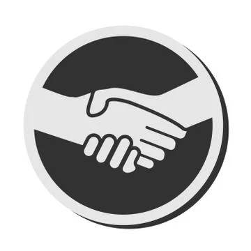Simple round handshake icon or badge illustration Stock Illustration