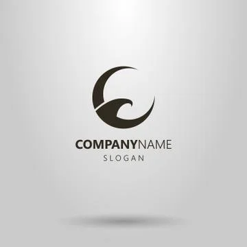 Simple round logo of an abstract eagle Stock Illustration