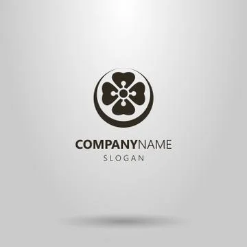 Simple round logo of an abstract lotus flower Stock Illustration
