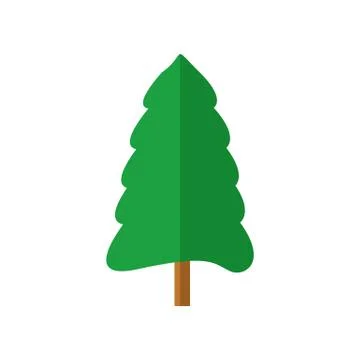 Simple Round Pine Christmas Tree Stock Illustration