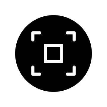 Simple round QR code scan icon. Vector. 库存插图