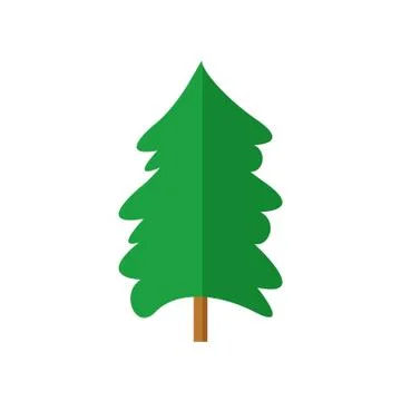 Simple Round Spruce Christmas Tree Stock Illustration