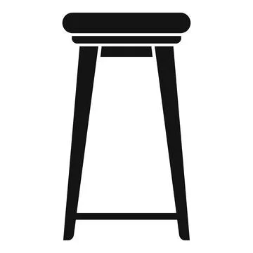 Simple round stool standing on white background Illustrazione stock