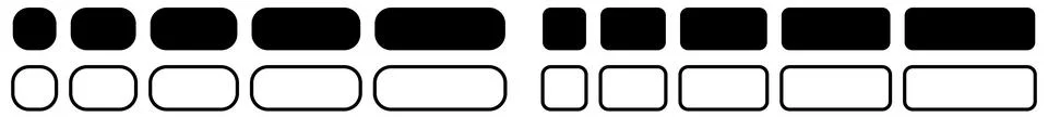 Simple rounded corners rectangles icons set - can be used as buttons 스톡 일러스트