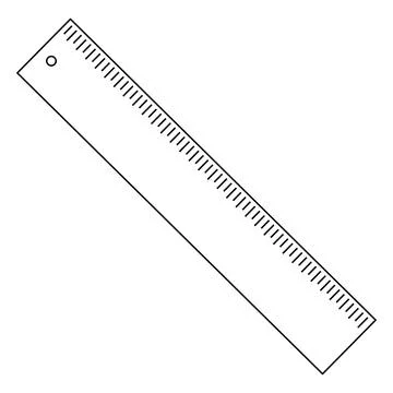 Simple Ruler Coloring Page for School Stock Illustration