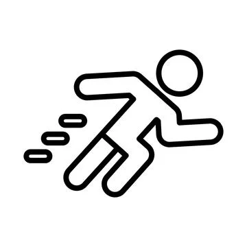 Simple running person icon. Vector. Illustrazione stock
