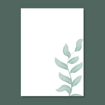 Simple rustic frame with leafy branch Stock Illustration