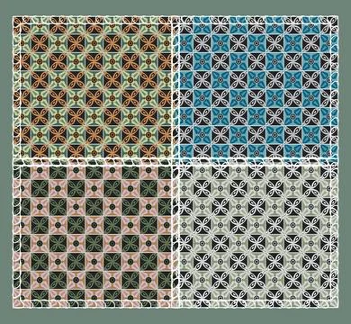 A simple rustic pattern of abstract elements in different tones in patchwork  Stock Illustration