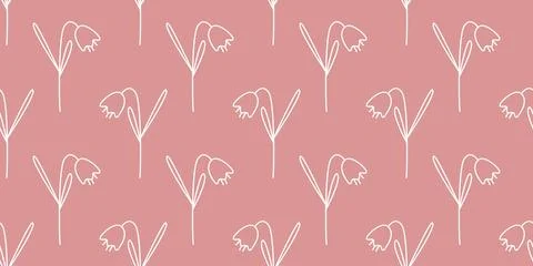Simple rustic print with wild flowers on pink background Stock Illustration
