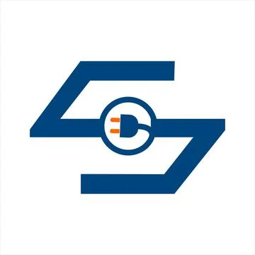 Simple S, CSC initials electrical switch logo and vector icon Stock Illustration
