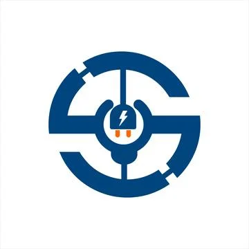 Simple S, GSG, Z initials letter electrical switch shape company vector log.. Stock Illustration
