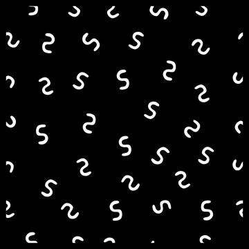 Simple s shape seamless black and white background vector doodle hand draw Stock Illustration