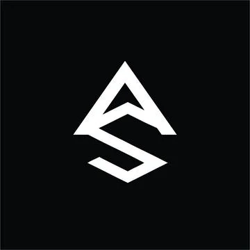 Simple SA, AS initials company logo Stock Illustration
