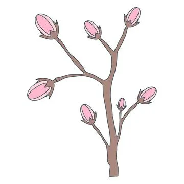 Simple Sakura cherry blossom. Spring promotion Stock Illustration