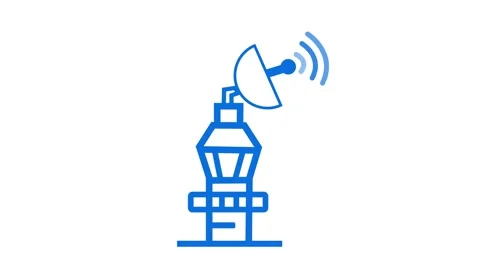 Simple satellite dish and antenna icon wireless signal and communication to.. Stock Footage 337079905