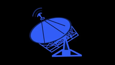 Simple satellite dish icon showing wireless signal and communication techno.. Stock Footage 337079779