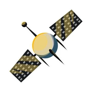 Simple satellite vector illustration on white background Simple satellite ... Stock Photos