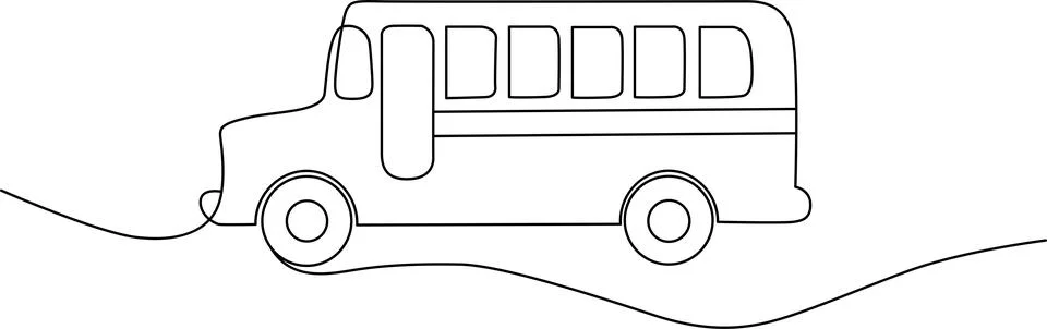 Simple school bus illustration Vector Stock Illustration