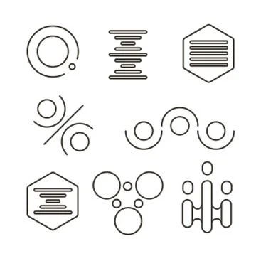 Simple science logo set Illustrazione stock