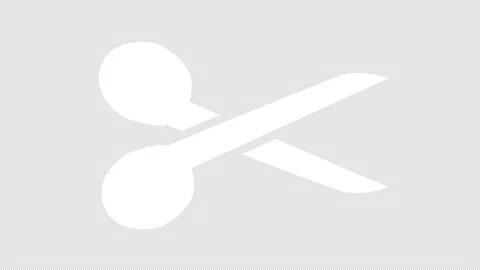 Simple scissors animated icon cutting animation loop with alpha channel Stock Footage 315065721