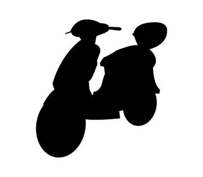 Simple scooter silhouette Stock Illustration