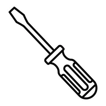 Simple screwdriver outline icon for workshop, diy, and construction projects Stock Illustration