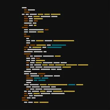 Simple Script Program Code on Dark Background. Vector Illustrazione stock