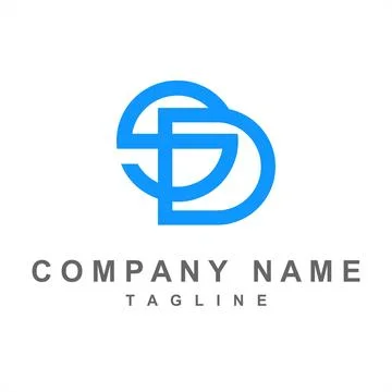 Simple SD initials company logo Stock Illustration