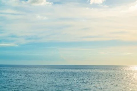 Simple sea at sunset as background. Stock Photos