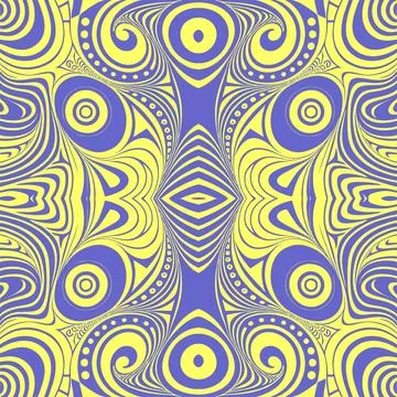 Simple seamless abstract blue and yellow pattern, texture Stock Illustration
