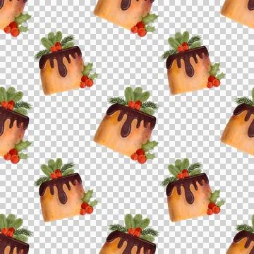 Simple seamless Christmas pattern featuring chocolate cake. Christmas pie Stock Illustration