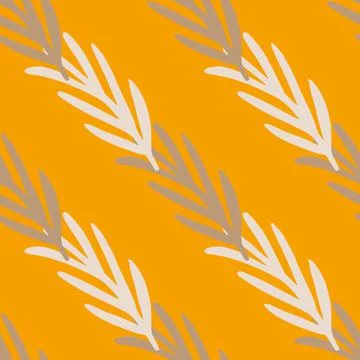 Simple seamless creative pattern with white and grey colored leaf branch orna Stockillustratie