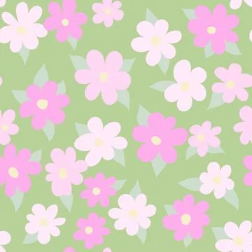 Simple Seamless Floral Vector Pattern Illustrazione stock