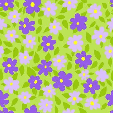 Simple Seamless Floral Vector Pattern Stockillustratie