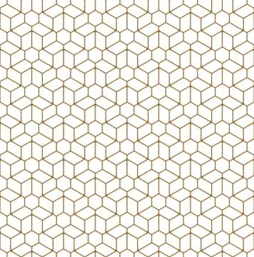 Simple seamless geometric ornament .Average thickness lines.Golden color. Stock Illustration