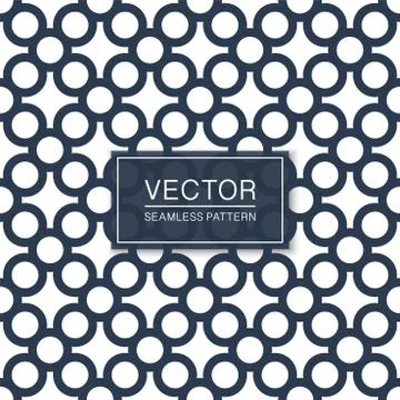 Simple seamless geometric pattern. Blue and white symmetric texture - vector Stock Illustration