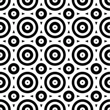 Simple seamless geometric pattern with circles. Repeatable monochrome abstrac イラスト素材