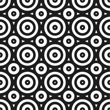 Simple seamless geometric pattern with circles. Repeatable monochrome abstrac Stock Illustration