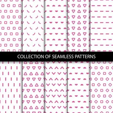 Simple seamless geometric patterns. Ilustração Stock
