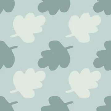 Simple seamless pattern with abstract tree leaves. Stylized floral artwork wi Stock Illustration