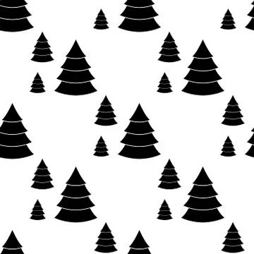 Simple seamless pattern background with Christmas trees. Vector EPS 10 Stock Illustration