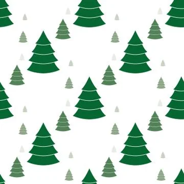 Simple seamless pattern background with Christmas trees. Vector EPS10 Illustrazione stock