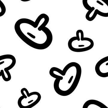 Simple seamless pattern background with mushrooms champignons Illustrazione stock