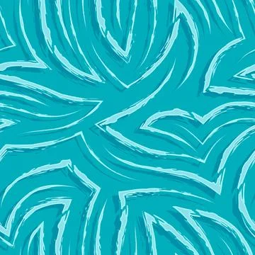 Simple seamless pattern in blue and turquoise color from stripes with ragged Stock Illustration