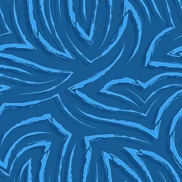 Simple seamless pattern in blue color from stripes with ragged edges.Seamless Stock Illustration
