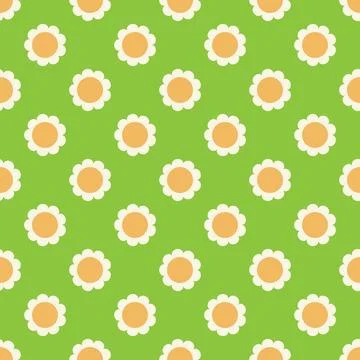 Simple Seamless pattern Chamomile Background. Vector Illustration EPS10 Stock Illustration
