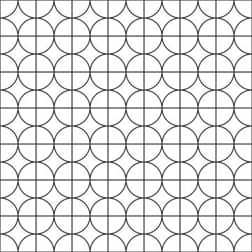 Simple seamless pattern with circles and lines. Vector geometric background 库存插图