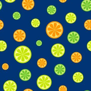 Simple seamless pattern with citrus fruits Illustrazione stock