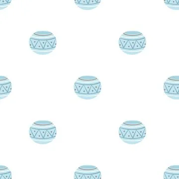 Simple seamless pattern with clay pots イラスト素材