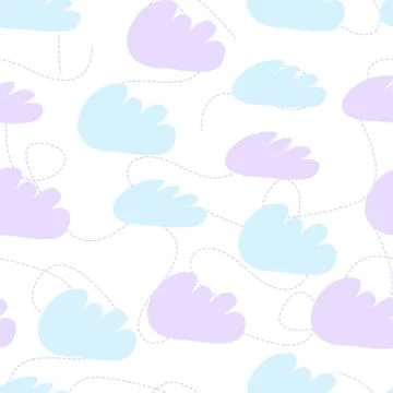 Simple seamless pattern with clouds. Vector Pattern illustration 스톡 일러스트